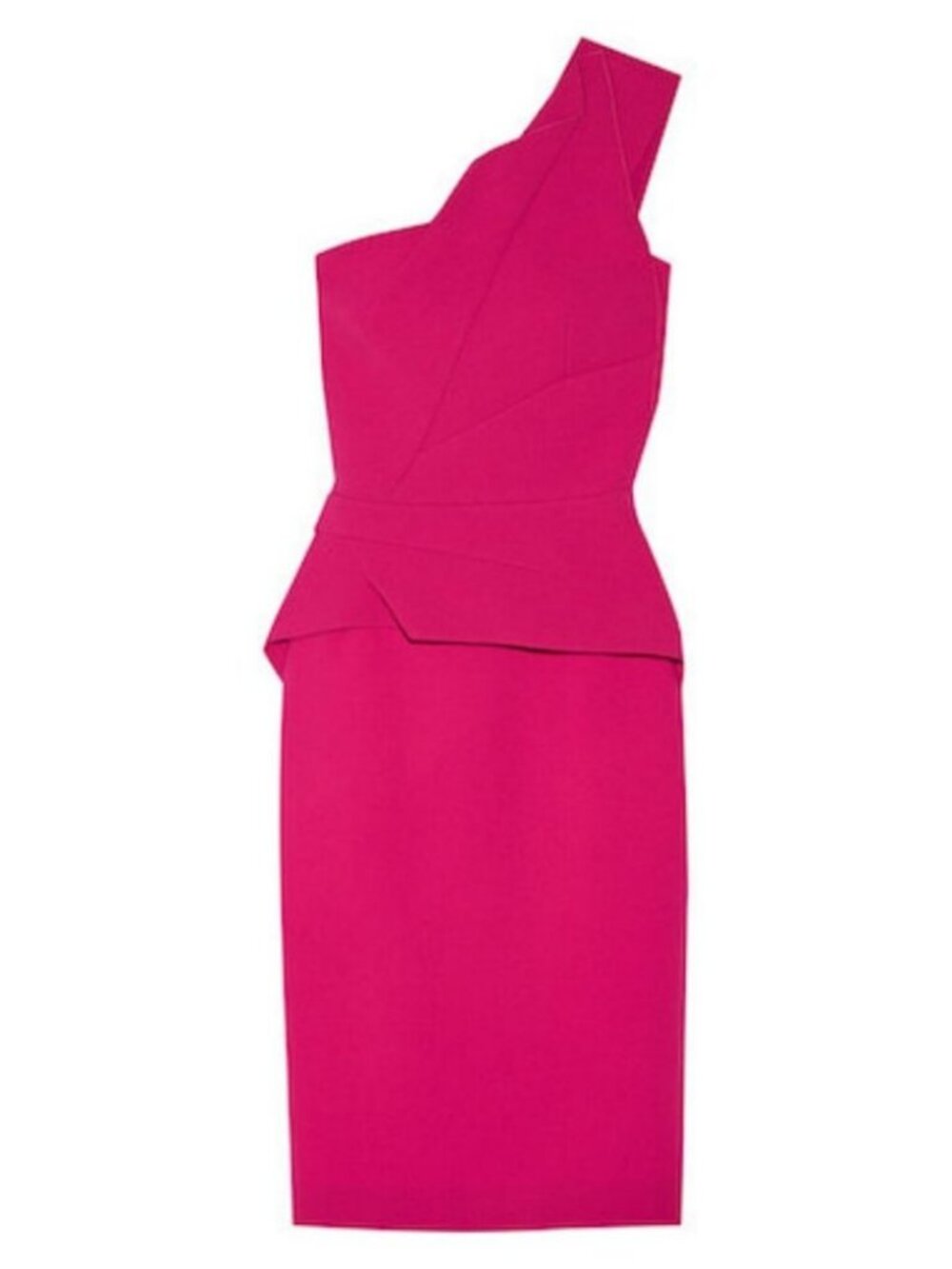 Roland Mouret Lyford One-Shoulder Midi Dress Magenta / Size 4 - Picture 3 of 12